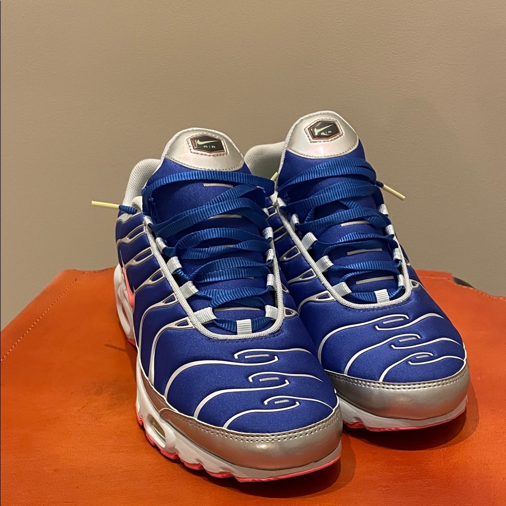 Nike Blue and Silver Sneakers